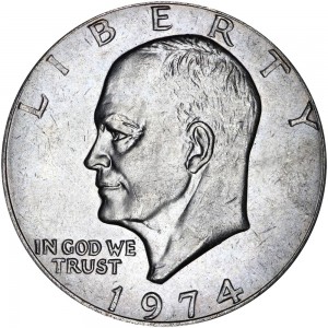 1 доллар 1974 США Эйзенхауэр, двор P, из обращения