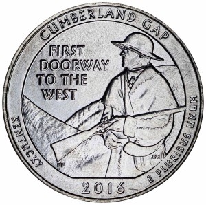 25 центов 2016 США Камберленд Гэп (Cumberland Gap), 32-й парк, двор D