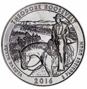 25 центов 2016 США Теодор Рузвельт (Theodore Roosevelt), 34-й парк, двор D