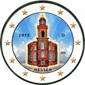 2 евро 2015 Германия, Гессен (цветная)
