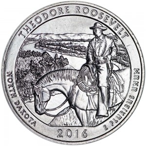 25 центов 2016 США Теодор Рузвельт (Theodore Roosevelt), 34-й парк, двор S