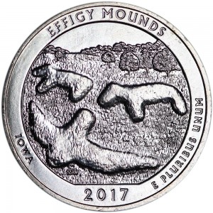 25 центов 2017 США Эффиджи-Маундз (Effigy Mounds), 36-й парк, двор S