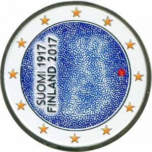 2 евро 2017 Финляндия, 100 лет независимости (цветная)