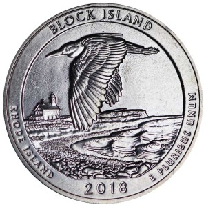25 центов 2018 США Остров Блок (Block Island), 45-й парк, двор S