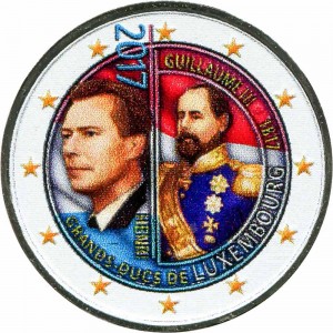 2 евро 2017 Люксембург, 200-летие Великого Герцога Виллема III (цветная)