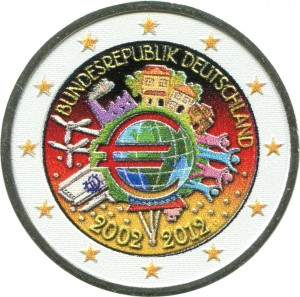 2 евро 2012 10 лет Евро, Германия (цветная)