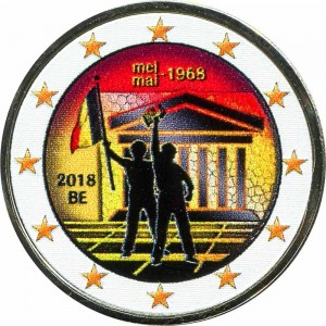 2 евро 2018 Бельгия, Студенческие восстания в мае 1968 года (цветная)