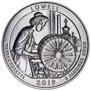 25 центов 2019 США Лоуэлл (Lowell), 46-й парк, двор S