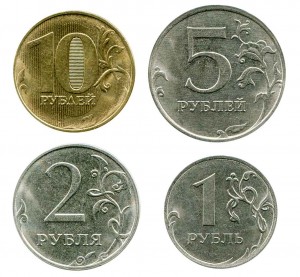 Набор монет 2018 ММД 4 монеты, 10 рублей, 5 рублей, 2 рубля, 1 рубль, UNC