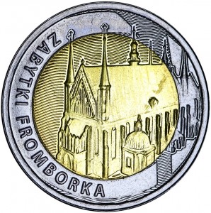 5 злотых 2019 Польша, Памятники Фромборка