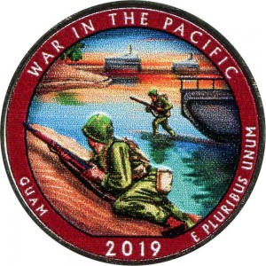 25 центов 2019 США Война в Тихом океане (War in the Pacific), 48-й парк (цветная)
