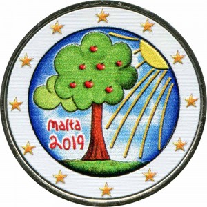 2 евро 2019 Мальта, Природа и окружающая среда (цветная)