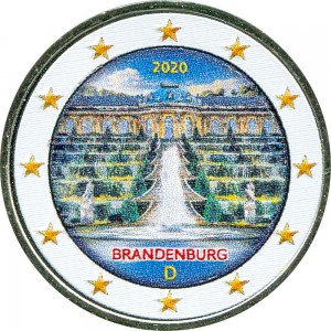 2 евро 2020 Германия, Бранденбург (цветная)
