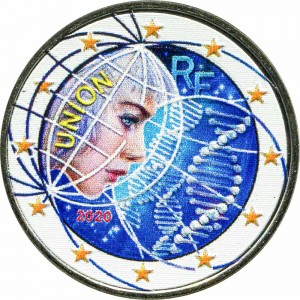 2 евро 2020 Франция, Медицинские исследования COVID-2019 (цветная)