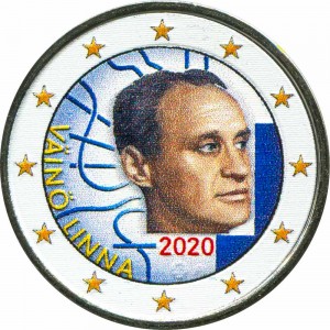 2 евро 2020 Финляндия, Вяйнё Линна (цветная)