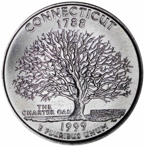 25 центов 1999 США Коннектикут (Connecticut) двор D