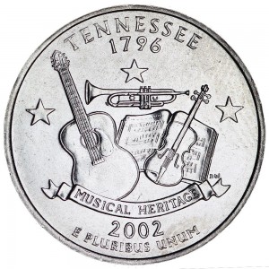 25 центов 2002 США Теннесси (Tennessee) двор D