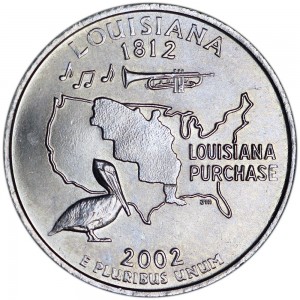 25 центов 2002 США Луизиана (Louisiana) двор P