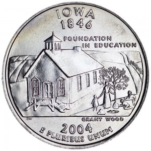 25 центов 2004 США Айова (Iowa) двор D