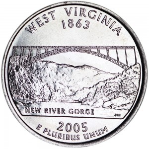 25 центов 2005 США Западная Вирджиния (West Virginia) двор D