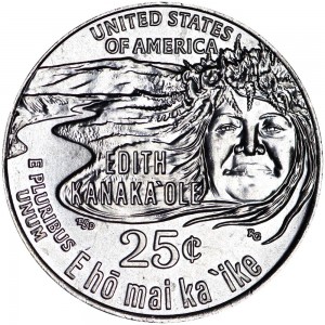 25 центов 2023 США, Американские женщины, номер 7, Эдит Канакаоле, певица, двор Р