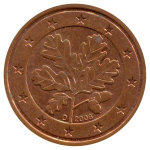 2 цента 2008 Германия, двор D, из обращения