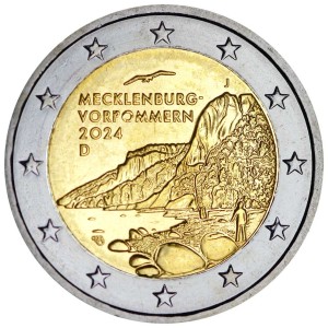 2 евро 2024 Германия Мекленбург-Передняя Померания (холм Кёнигштуль), двор J