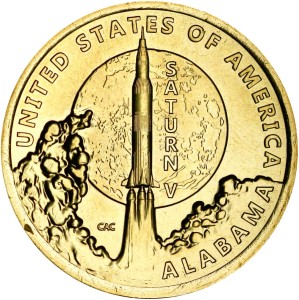 1 доллар 2024 США, Инновации, Алабама, Сатурн-5, Ракета, космос, двор P