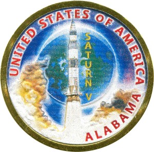 1 доллар 2024 США, Инновации, Алабама, Сатурн-5, Ракета, космос (цветная)