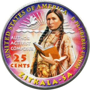 25 центов 2024 США, Американские женщины,номер 15, Зиткала-Ша (цветная)