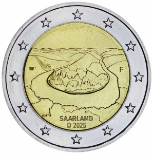 2 евро 2025 Германия петля Саар (Сааршляйфе), двор F