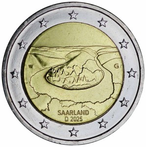 2 евро 2025 Германия петля Саар (Сааршляйфе), двор G