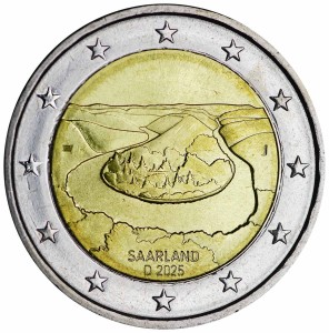 2 евро 2025 Германия петля Саар (Сааршляйфе), двор J