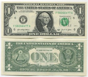 1 доллар 2021 США (F - Атланта), банкнота из обращения