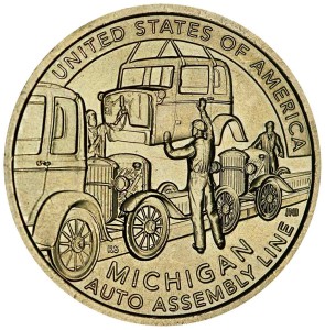 1 доллар 2025 США, Инновации, Мичиган, линия автосборки, двор D