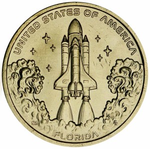 1 доллар 2025 США, Инновации, Флорида, NASA космический корабль челнок шаттл, двор D