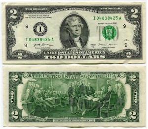 2 доллара 2017 США (I - Миннеаполис), банкнота, из обращения