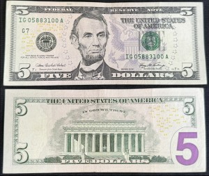 5 долларов 2006 США, банкнота из обращения