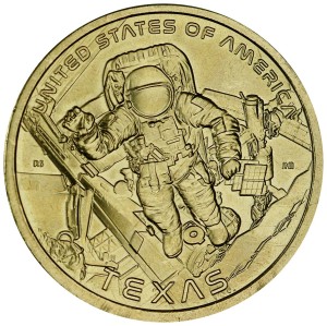 1 доллар 2025 США, Инновации, Техас, космический центр Джонсона, двор P
