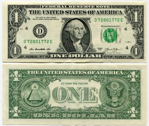 1 доллар 2013 США (D - Кливленд), банкнота, из обращения