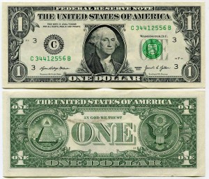 1 доллар 2021 США (C - Филадельфия), банкнота из обращения