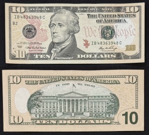 10 долларов 2006 США, банкнота из обращения