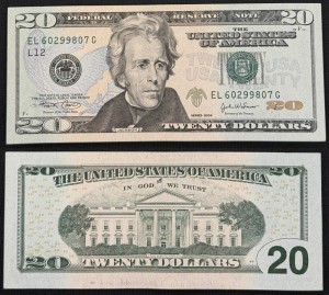 20 долларов 2004 США, банкнота, отличное состояние XF