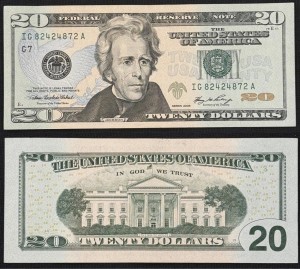 20 долларов 2006 США, банкнота, отличное состояние XF