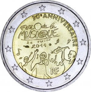 2 евро 2011 Франция, 30 лет фестивалю музыки