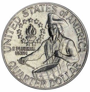 25 центов 1976 США Барабанщик, 200 лет Независимости, двор D, из обращения
