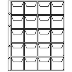 Лист для монет, на 20 ячеек, размер OPTIMA, ЛМБ-20, ячейка 45x45 мм. Россия