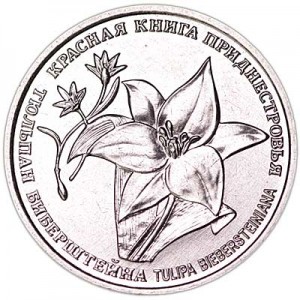 1 рубль 2019 Приднестровье, Тюльпан Биберштейна