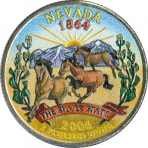 25 центов 2006 США Невада (Nevada) (цветная)