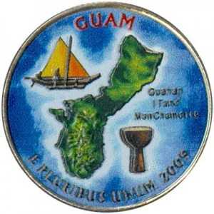 25 центов 2009 США Гуам (Guam) (цветная)